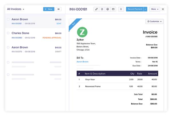 Invoice Features