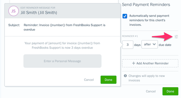 Invoicing Payment Reminders