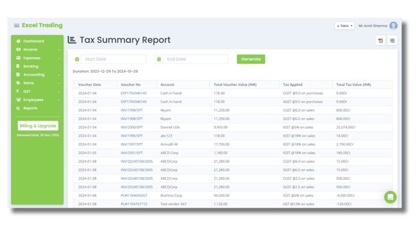 ProfitBooks-Tax-Summary-Report