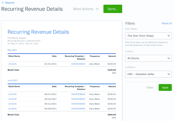 Recurring Invoices