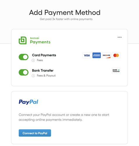 bonsai Accepting Payment
