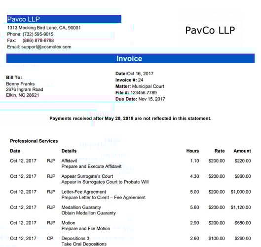 cosmolex Billing and Invoicing