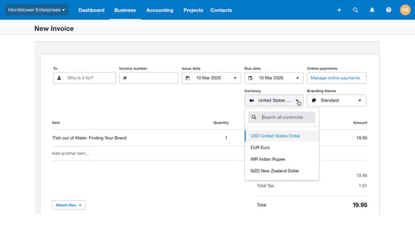 xero Multi-currency Support